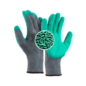 Latex Coated Grip Gloves Gray/Green