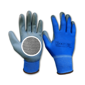 PU Coated Grip Gloves Blue/Gray