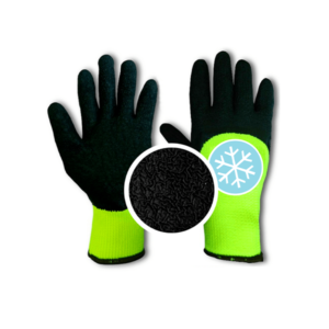 Latex Coated Warmed Grip Gloves Green/Black
