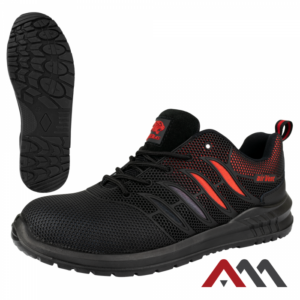AIRVENT Safety Shoes – Black Steel Toe Ventilated Trainers (SB FO SRC)