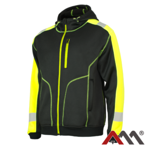 CLASSWORK Hi-Vis Knitted Work Sweatshirt – Black/Yellow Reflective (EN ISO 13688)