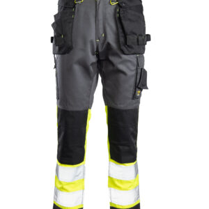 SEVEN KINGS FLASH Hi-Vis Work Trousers – Steel/Yellow (EN ISO 20471 Class 2)