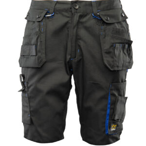 SEVEN KINGS TOPAZ black work shorts with blue trim